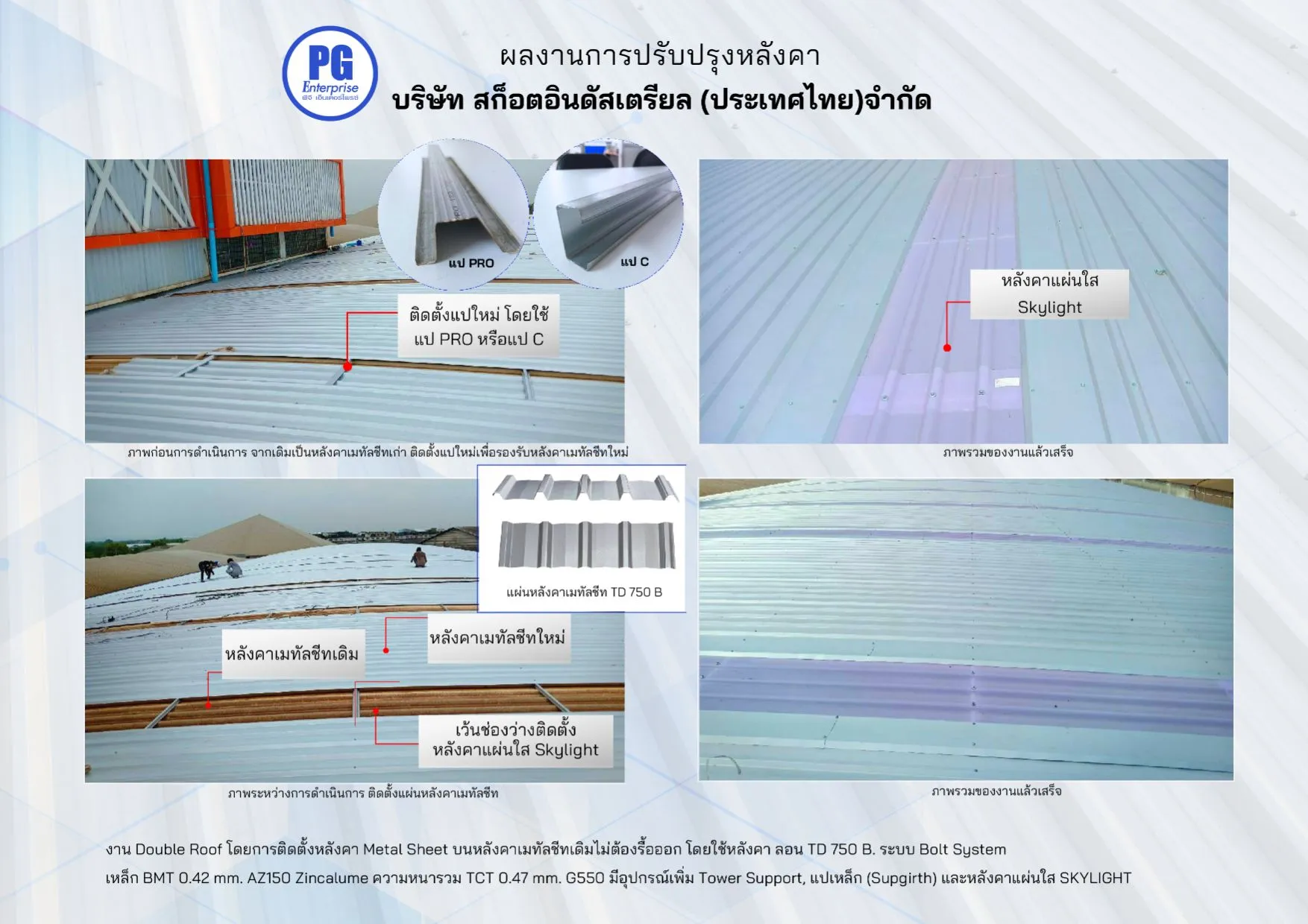 การติดตั้งหลังคาใหม่บนแผ่นหลังคาเดิม (Double Roof)