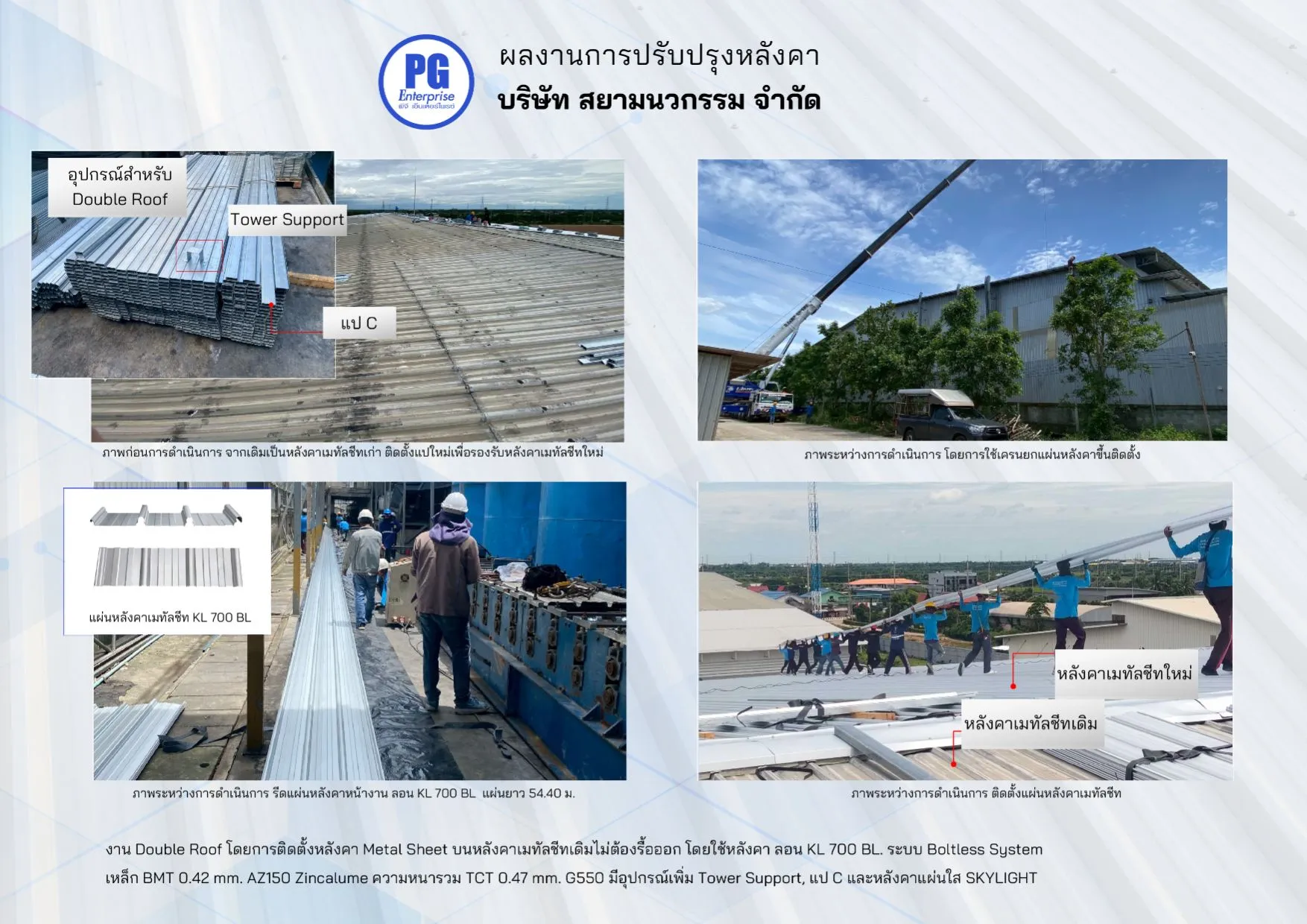 การติดตั้งหลังคาใหม่บนแผ่นหลังคาเดิม (Double Roof)