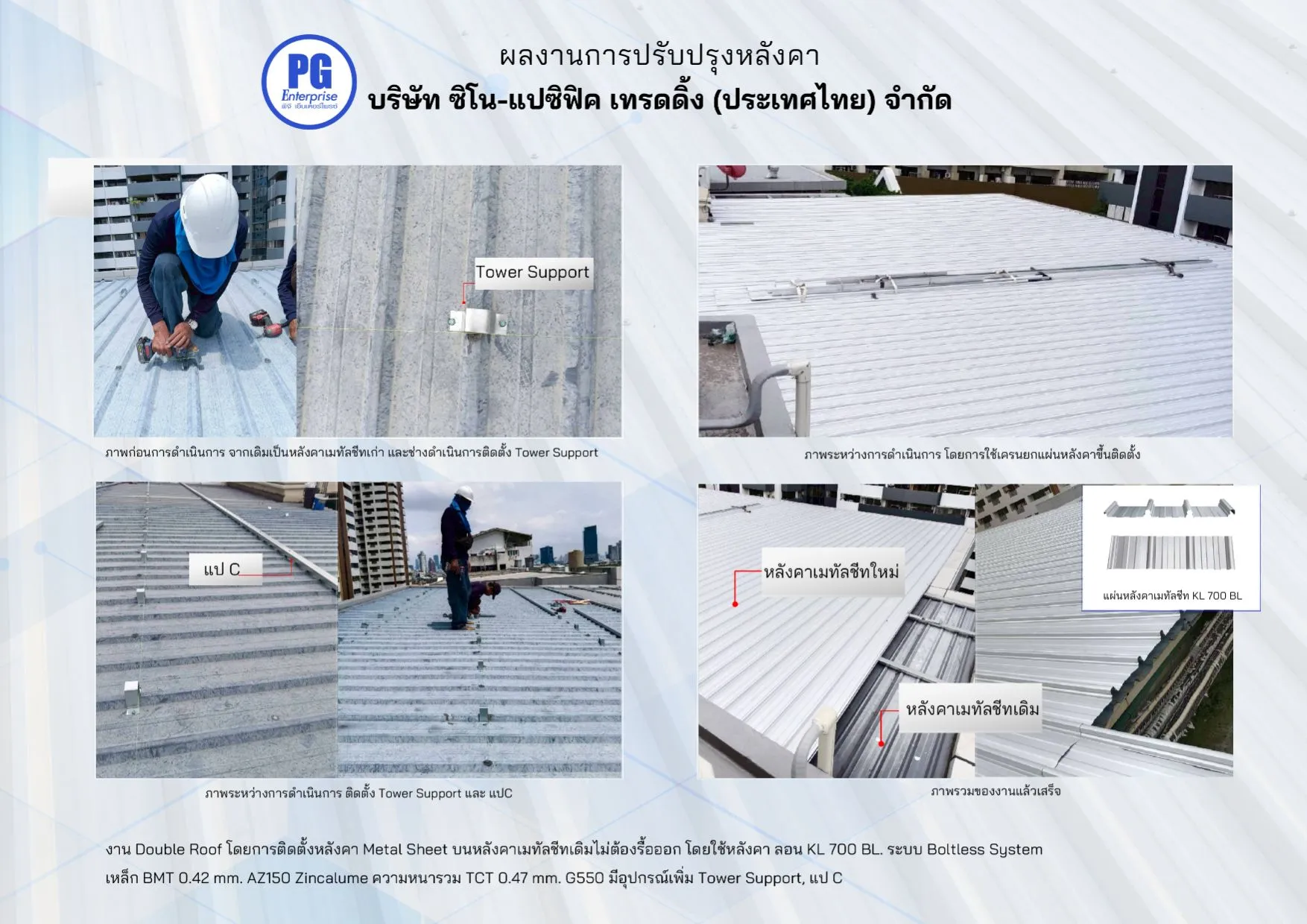 การติดตั้งหลังคาใหม่บนแผ่นหลังคาเดิม (Double Roof)