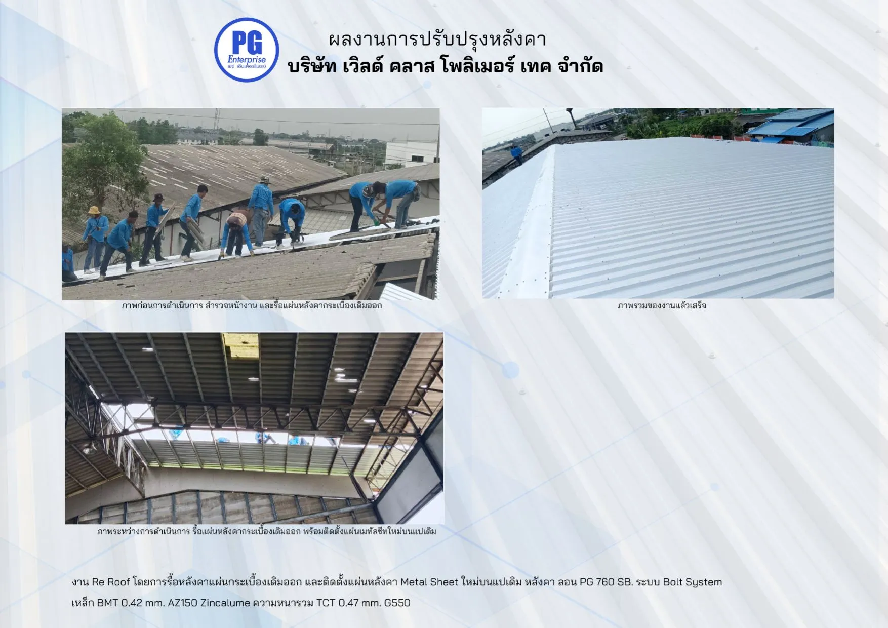 การติดตั้งหลังคาใหม่โดยการรื้อแผ่นหลังคาเดิมออก (Re-Roof)